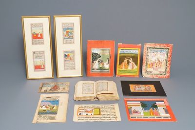 Une collection de miniatures et calligraphies islamiques et persans et un Coran, Iran et Inde, 19/20ème