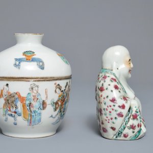 Une collection de porcelaines de Chine famille rose et bleu et blanc dont 'Bleu de Hue', 18/19ème — photo 5