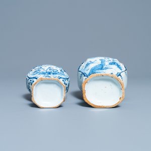 Une collection variée d'assiettes et de vases en faïence de Delft en bleu et blanc, 18ème — photo 11
