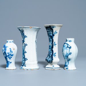 Une collection variée d'assiettes et de vases en faïence de Delft en bleu et blanc, 18ème — photo 13