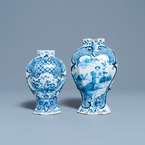 Une collection variée d'assiettes et de vases en faïence de Delft en bleu et blanc, 18ème — photo 6