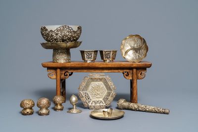 Une collection variée en argent, Chine, 19/20ème