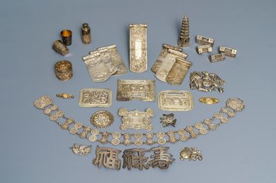Une collection variée en argent, Chine, 19/20ème