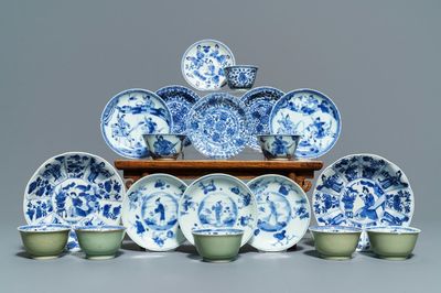 Une collection variée en porcelaine de Chine bleu et blanc, Kangxi