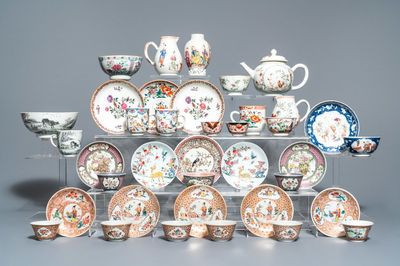 Une collection variée en porcelaine de Chine famille rose et grisaille, Yongzheng/Qianlong