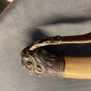 Une épée en argent, bois tie li mu et os, Chine, 19ème — photo 15