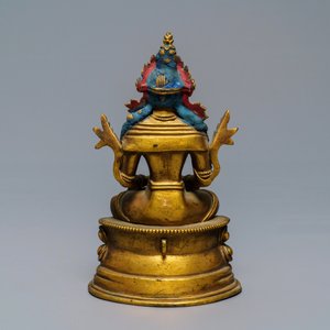 Une figure d'Amitayus en bronze doré, Chine, 17/18ème — photo 2