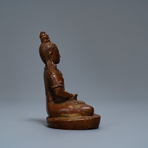 Une figure de Bouddha Amithayus en bronze, 17/18ème — photo 4