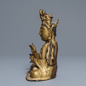 Une figure de Bouddha en bronze doré, Chine, Ming — photo 2
