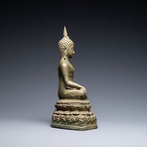Une figure de Bouddha en bronze, Rattanakosin, Thaïlande, 19/20ème — photo 3