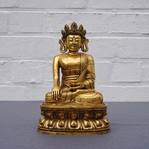 Une figure de Bouddha Shakyamuni en bronze doré, Sino-Tibet, 17/18ème — photo 24