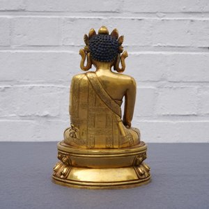 Une figure de Bouddha Shakyamuni en bronze doré, Sino-Tibet, 17/18ème — photo 26