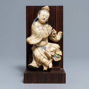 Une figure de l'immortel Han Xiangzi en pierre à savon, Kangxi — photo 1