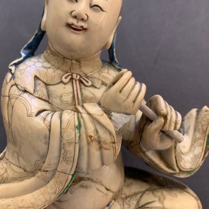 Une figure de l'immortel Han Xiangzi en pierre à savon, Kangxi — photo 15
