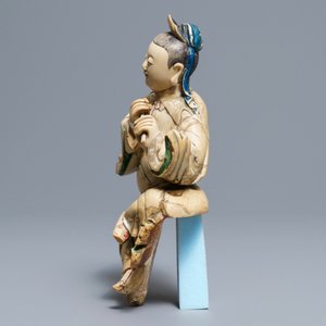 Une figure de l'immortel Han Xiangzi en pierre à savon, Kangxi — photo 4