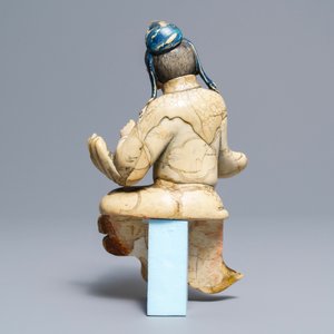 Une figure de l'immortel Han Xiangzi en pierre à savon, Kangxi — photo 5