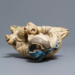 Une figure de l'immortel Han Xiangzi en pierre à savon, Kangxi — photo 8