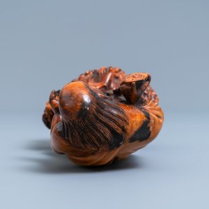 Une figure de Liu Hai en buis sculpté, Chine, Qing — photo 6