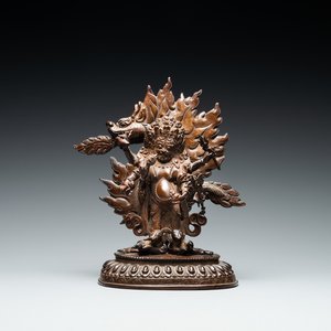 Une figure de Mahakala en bronze, Sino-Tibet, 17/18ème — photo 1