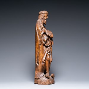 Une figure de Saint Roch en chêne sculpté, Westphalie, Allemagne, 1er quart du 16ème — photo 3