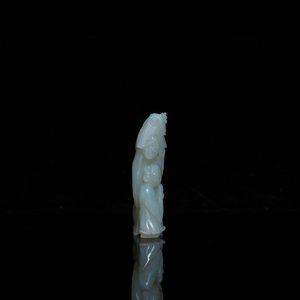 Une figure de 'Shou Lao à l'enfant' en jade sculpté, Chine, 18ème — photo 4