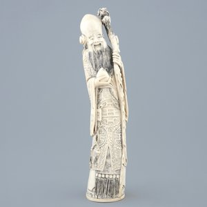 Une figure de Shou Lao en ivoire sculpté, Chine, fin du 19ème — photo 2