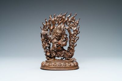 Une figure de Vajrapani en bronze, Sino-Tibet, 17/18ème