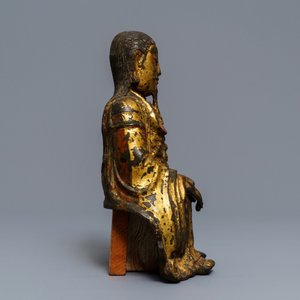 Une figure de Zhenwu en bronze doré et laqué, Chine, Ming — photo 4