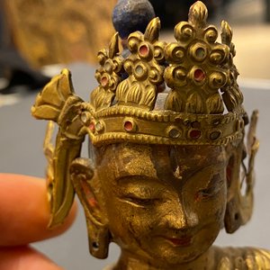 Une figure du Bouddha en cuivre doré, Sino-Tibet, 18/19ème — photo 13