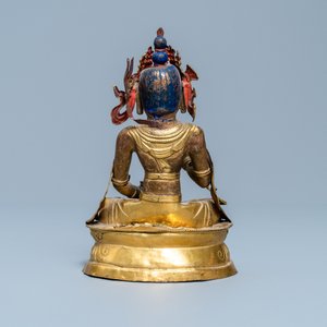 Une figure du Bouddha en cuivre doré, Sino-Tibet, 18/19ème — photo 4