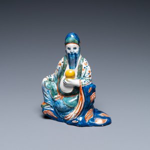 Une figure d'un chinois en faïence polychrome de Delft, 18ème — photo 1