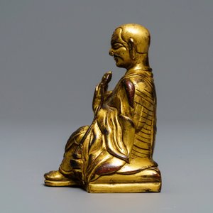 Une figure d'un Lama en bronze doré, Sino-Tibet, 19ème — photo 2