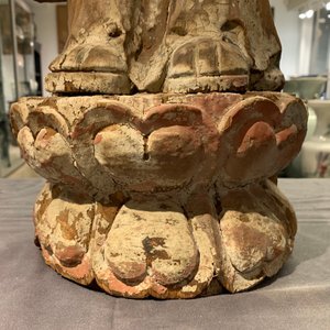 Une figure d'un moine bouddhiste en bois peint, Chine, 19ème — photo 12