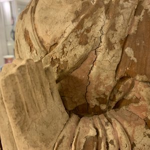 Une figure d'un moine bouddhiste en bois peint, Chine, 19ème — photo 21