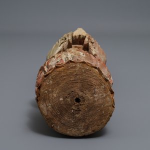 Une figure d'un moine bouddhiste en bois peint, Chine, 19ème — photo 7