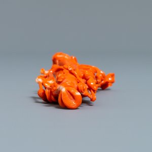 Une figure d'une femme portant des lingzhis en corail rouge, Chine, 19/20ème — photo 7