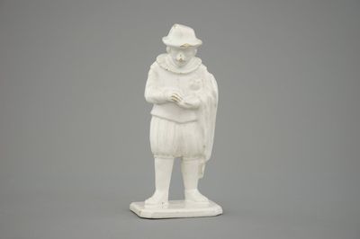 Une figure en blanc de Delft de la Commedia Dell' Arte, Pantalone, 18ème