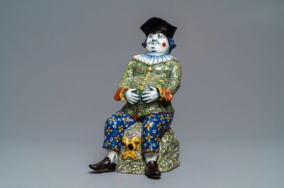 Une fontaine de table de type 'Bobbejak' en faïence polychrome de Delft, 18ème