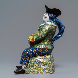Une fontaine de table de type 'Bobbejak' en faïence polychrome de Delft, 18ème — photo 3