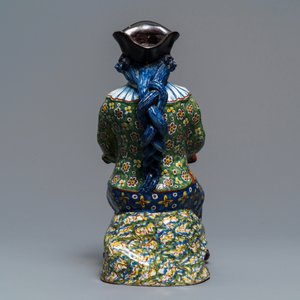 Une fontaine de table de type 'Bobbejak' en faïence polychrome de Delft, 18ème — photo 4