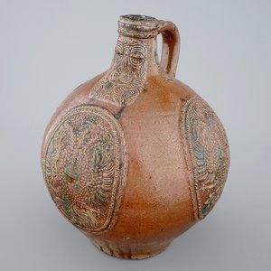 Une grande cruche "Bellarmine" en grès de Frechen, datée 1604 — photo 1