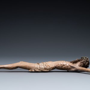Une grande figure de Christ en bois sculpté et polychromé, Flandres, 1er quart du 16ème — photo 8