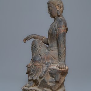 Une grande figure de Guanyin en fonte à inscription sur le dos, Chine, Ming/Qing — photo 5