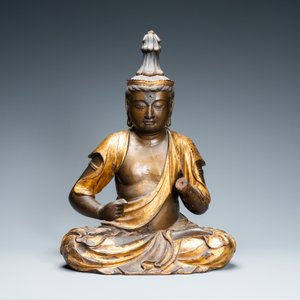 Une grande figure de Kanon en bois sculpté, laqué et doré, Japon, Momoyama, 16ème — photo 2