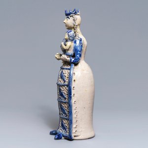 Une grande figure de la Vierge à l'enfant en grès de Westerwald, 1ère moitié du 17ème — photo 5