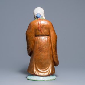 Une grande figure de Shou Lao en porcelaine de Chine famille rose, République, 20ème — photo 4