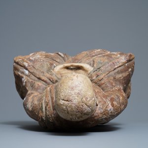 Une grande figure d'un moine bouddhiste en bois peint, Chine, Ming — photo 6