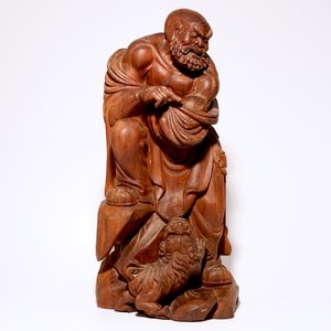 Une grande figure en bois sculpté de Daruma, Japon, 20ème — photo 2