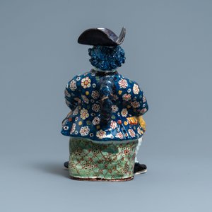 Une grande fontaine de table de type 'Bobbejak' en faïence de Delft polychrome, 18ème — photo 4