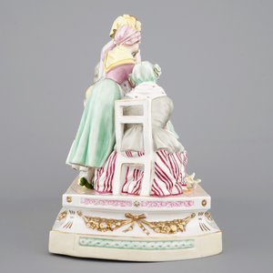 Une grande groupe en porcelaine, "L'accordee du village", 19/20ème siècle., d'après J-B Greuze — photo 6